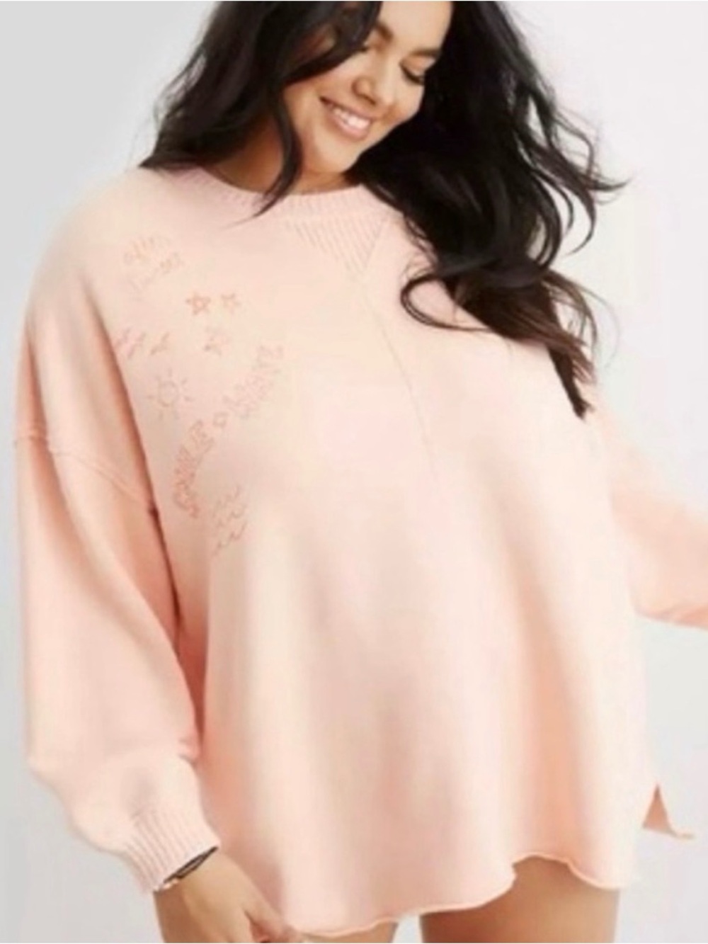 Aerie Down to Earth Oversized Sweatshirt | Tangerine Crush / Saturn Peach | L/G